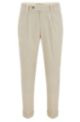 Tapered-fit trousers in stretch-cotton corduroy, White