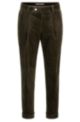 Tapered-fit trousers in stretch-cotton corduroy, Light Green