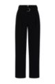 Relaxed-fit trousers in crease-resistant crepe, Black