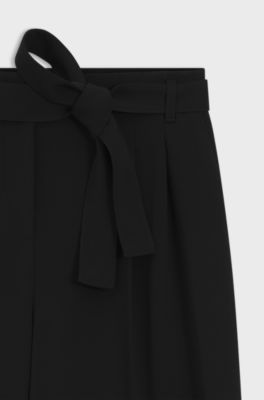 Relaxed-fit trousers in Japanese crepe, Black