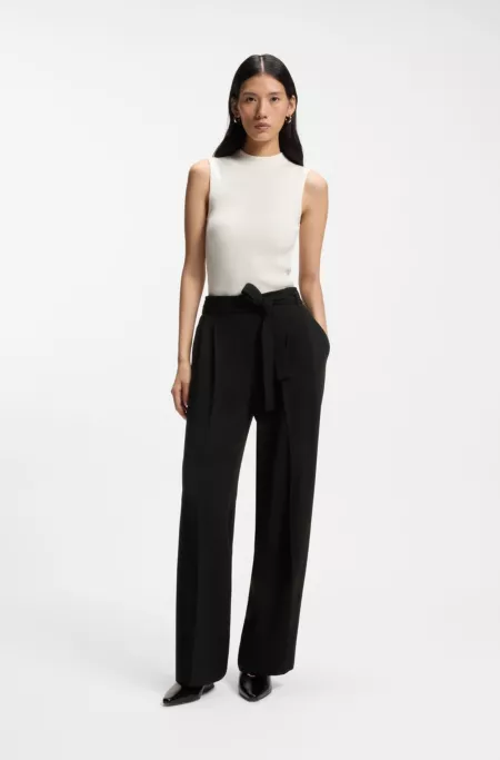 Relaxed-fit trousers in Japanese crepe