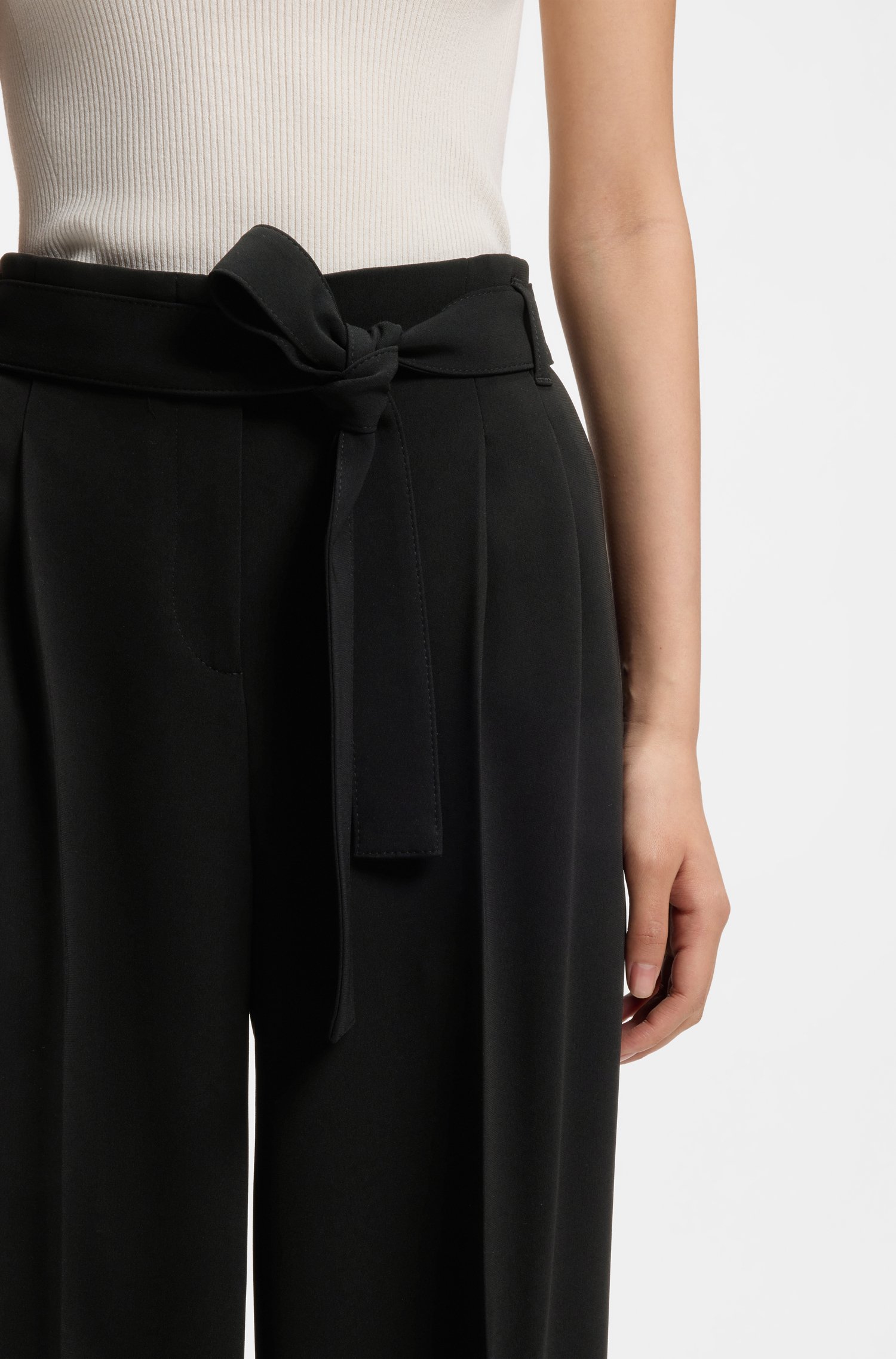 Boss Relaxed-fit trousers in Japanese crepe byxor dam – bild 3