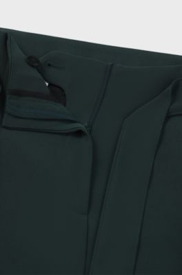 Relaxed-fit trousers in Japanese crepe, Dark Green