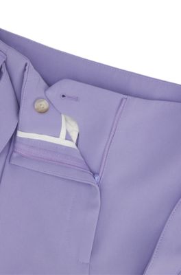 Relaxed-fit trousers in Japanese crepe, Light Purple