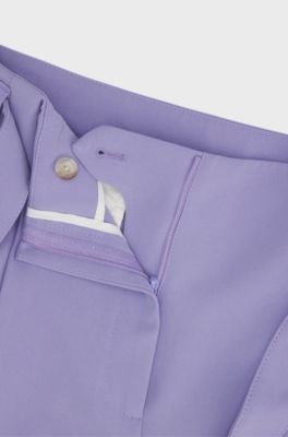 Relaxed-fit trousers in Japanese crepe, Light Purple