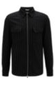 Relaxed-fit jacket in chalk-stripe performance-stretch fabric, Black