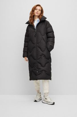 Zara Long coat WOMEN FASHION Coats Shearling discount 62% Black S 