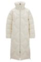 Oversized-fit down jacket with fleece lining, White