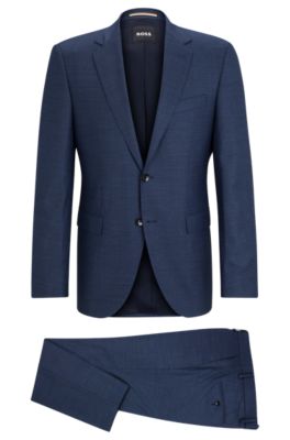 BOSS - Regular-fit suit in a micro-patterned wool blend