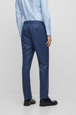 BOSS - Regular-Fit Anzug aus fein gemustertem Woll-Mix