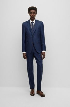 Mens Clothing Suits Armani Regular-fit Striped Virgin Wool-blend Suit in Blue for Men 