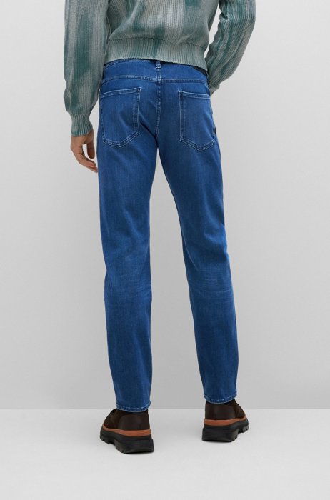 Tapered-fit jeans in blue supreme-movement denim, Blue
