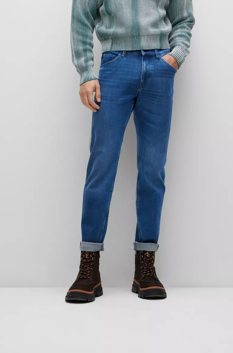 hugoboss.com | Blue Tapered-Fit Jeans