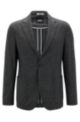 Unlined slim-fit jacket with notch lapels, Dark Grey