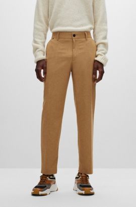 Slacks and Chinos BOSS by HUGO BOSS Trousers BOSS by HUGO BOSS Cotton Trousers Beige in Natural for Men Mens Trousers Slacks and Chinos 