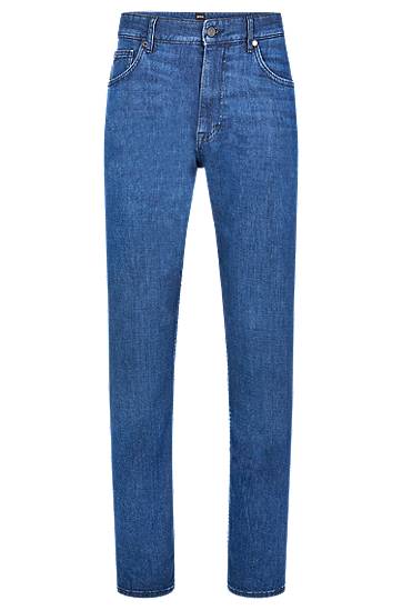 Relaxed-fit jeans in blue super-soft Italian denim, Hugo boss