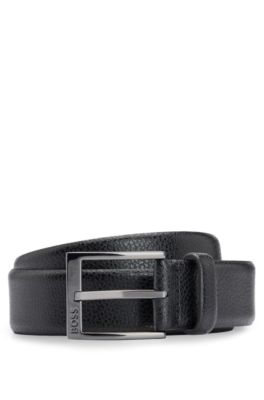 BOSS - Gürtel aus Leder mit italienischem Logo-Schließe genarbtem