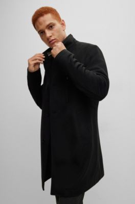 BOSS Abrigo slim fit de lana y cashmere