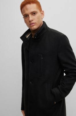 BOSS Abrigo slim fit de lana y cashmere