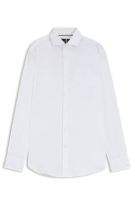 Hugo Boss Slim-fit Shirt In Easy-iron Cotton-blend Poplin In White