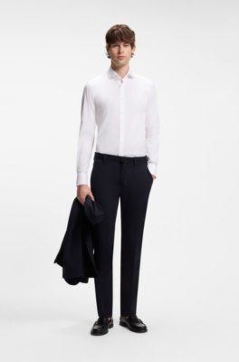 Boss Slim-fit shirt in easy-iron cotton-blend poplin kostymskjortor herr – bild 2