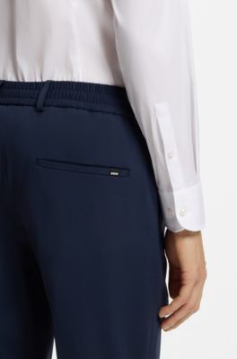 Slim-fit shirt in easy-iron cotton-blend poplin, White