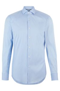 Slim-fit overhemd in gemakkelijk te strijken popeline van een katoenmix, Lichtblauw