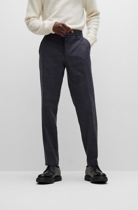 Slim-fit trousers in performance-stretch fabric, Dark Grey