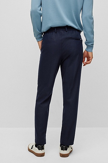 BOSS 博斯高弹面料修身版型长裤,  404_Dark Blue