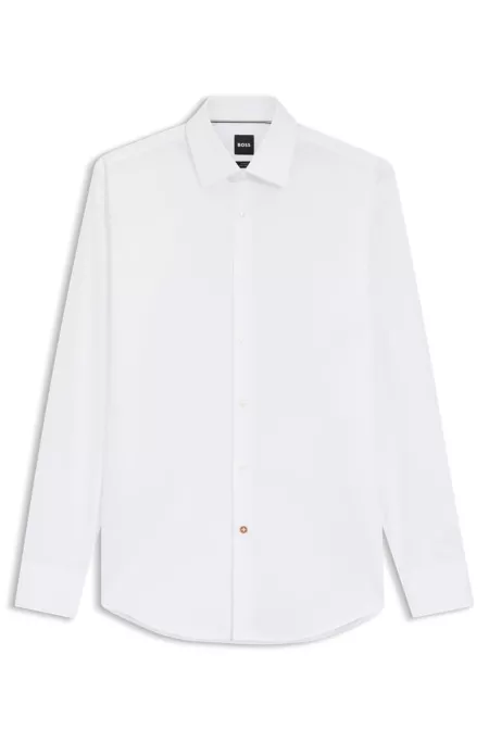 Slim-fit shirt in easy-iron cotton poplin