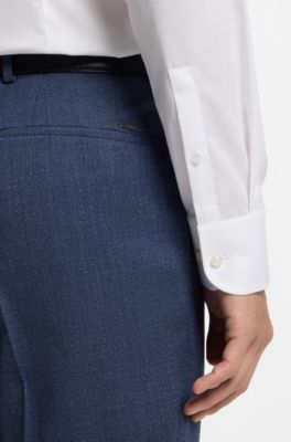 Slim-fit shirt in easy-iron cotton poplin, White