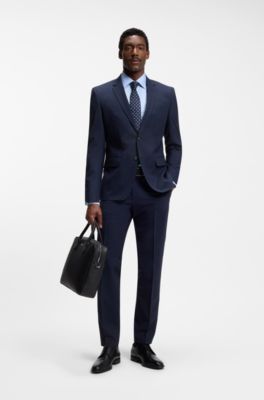 Slim-fit shirt in easy-iron cotton poplin, Light Blue