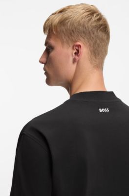 Oversized-fit T-shirt in cotton jersey, Black