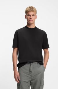Oversized T-Shirt aus Baumwoll-Jersey, Schwarz