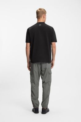 T-shirt oversize in jersey di cotone, Nero