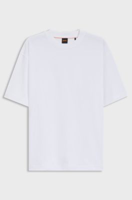 T-shirt de ajuste grande em jersey algod&atilde;o, White