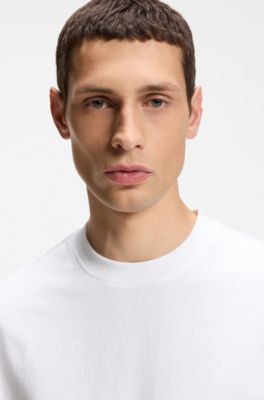 T-shirt de ajuste grande em jersey algod&atilde;o, White