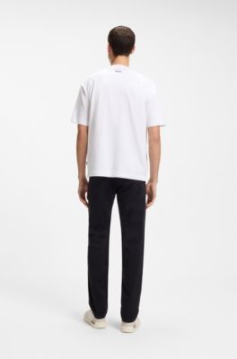 T-shirt oversize in jersey di cotone, Bianco