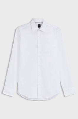 Regular-fit shirt in easy-iron cotton poplin, White