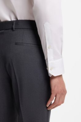 Regular-fit shirt in easy-iron cotton poplin, White