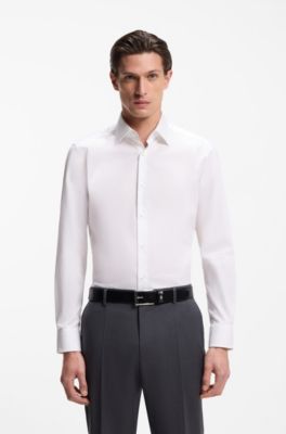 Regular-fit shirt in easy-iron cotton poplin, White