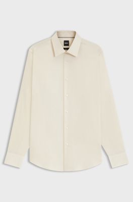 Regular-fit shirt in easy-iron cotton poplin, White