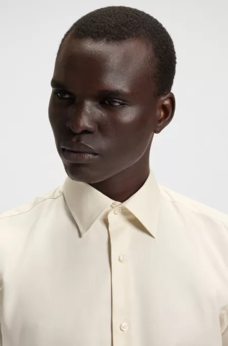 Regular-fit shirt in easy-iron cotton poplin