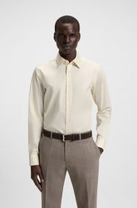 Regular-fit shirt in easy-iron cotton poplin, White