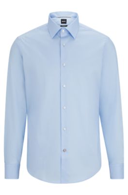 BOSS - Regular-fit shirt in easy-iron cotton poplin