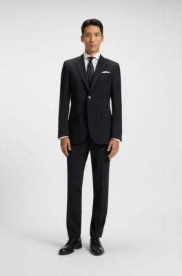 Regular-fit overhemd in een twill van stretchkatoen, Wit