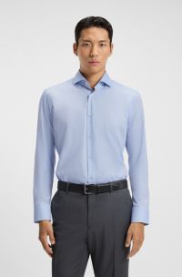 Chemise Regular Fit en twill de coton stretch, bleu clair