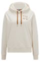 Cotton-blend relaxed-fit hoodie with shaken logos, White