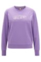 Cotton-terry regular-fit sweatshirt with logo artwork, Purple