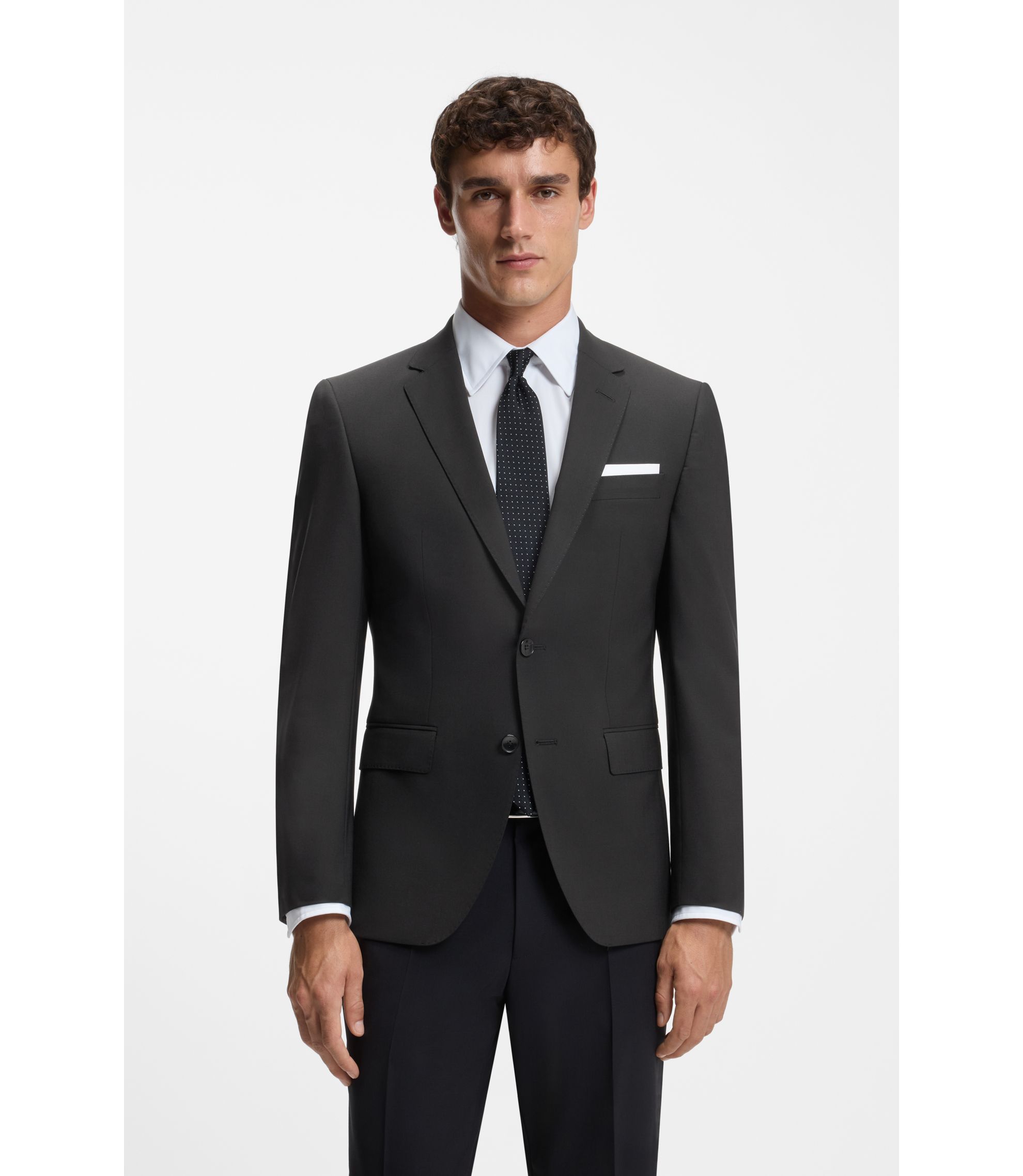 Slim-Fit Jacke aus Stretch-Wolle